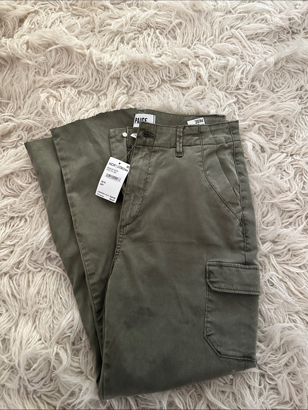 PAIGE Women’s Olive Cargo Trousers